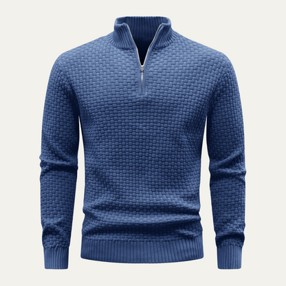 Pull en maille épaisse pour homme avec fermeture éclair