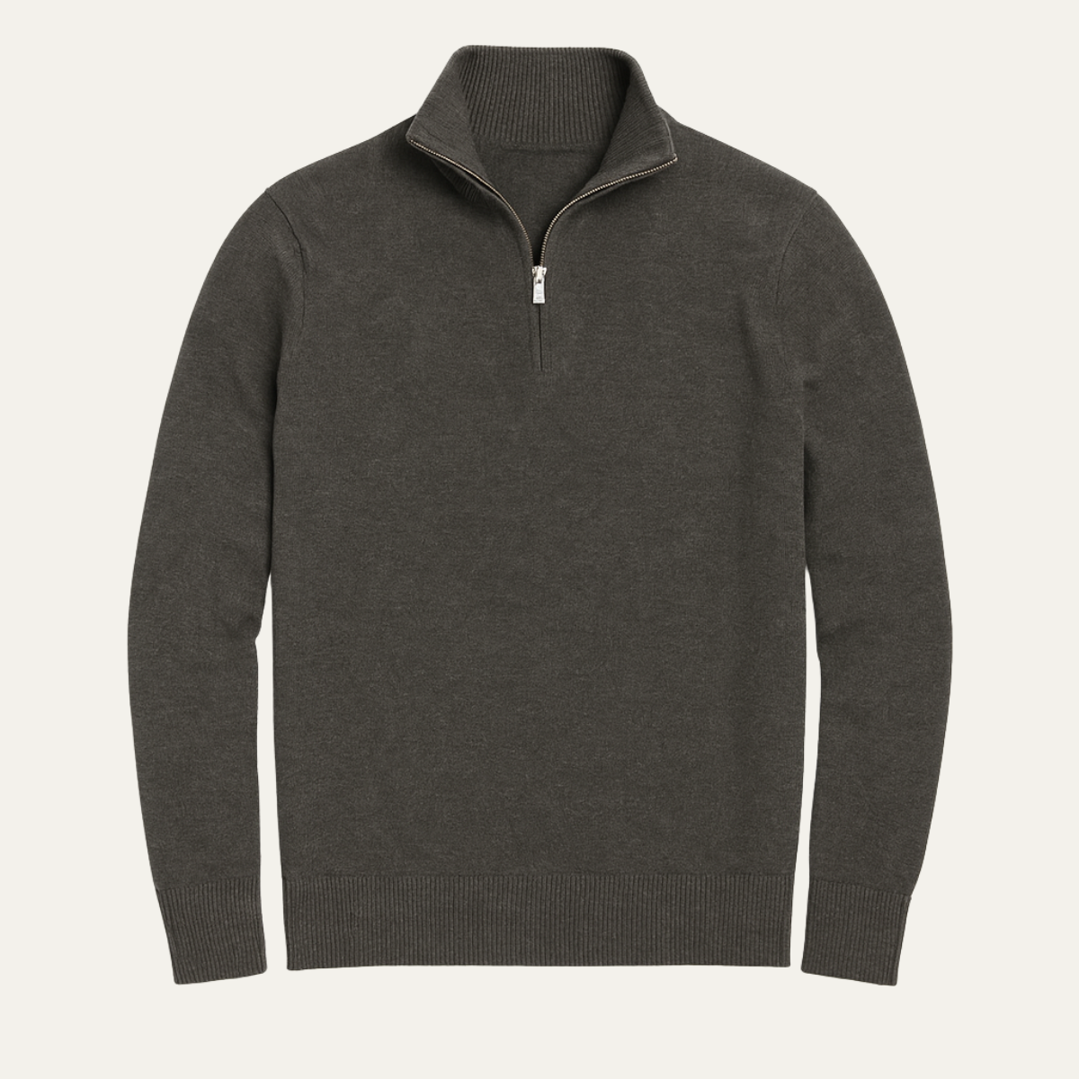 VogeLuxe | Pull à col zippé en maille lisse pour homme 1