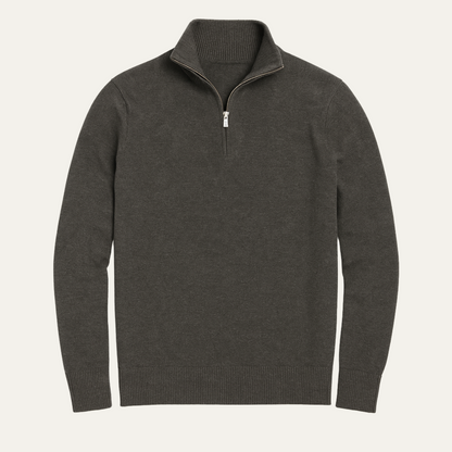 VogeLuxe | Pull à col zippé en maille lisse pour homme 1