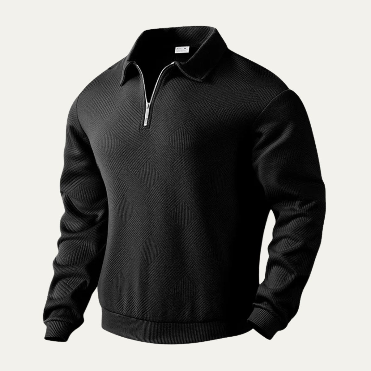 Pull en maille pour homme col montant zippé moderne - PanierRoyale