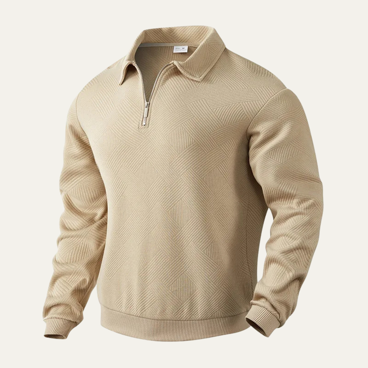 Pull en maille pour homme col montant zippé moderne