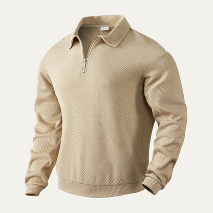Pull en maille pour homme col montant zippé moderne