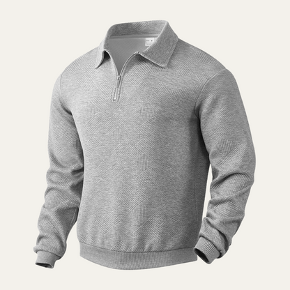 Pull en maille pour homme col montant zippé moderne