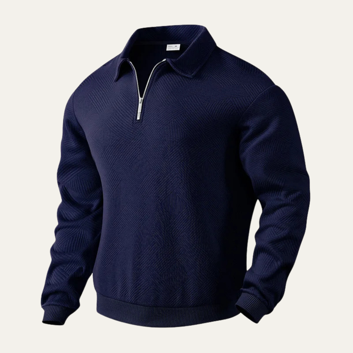 VogeLuxe | Pull à col zippé géométrique en maille pour homme 4