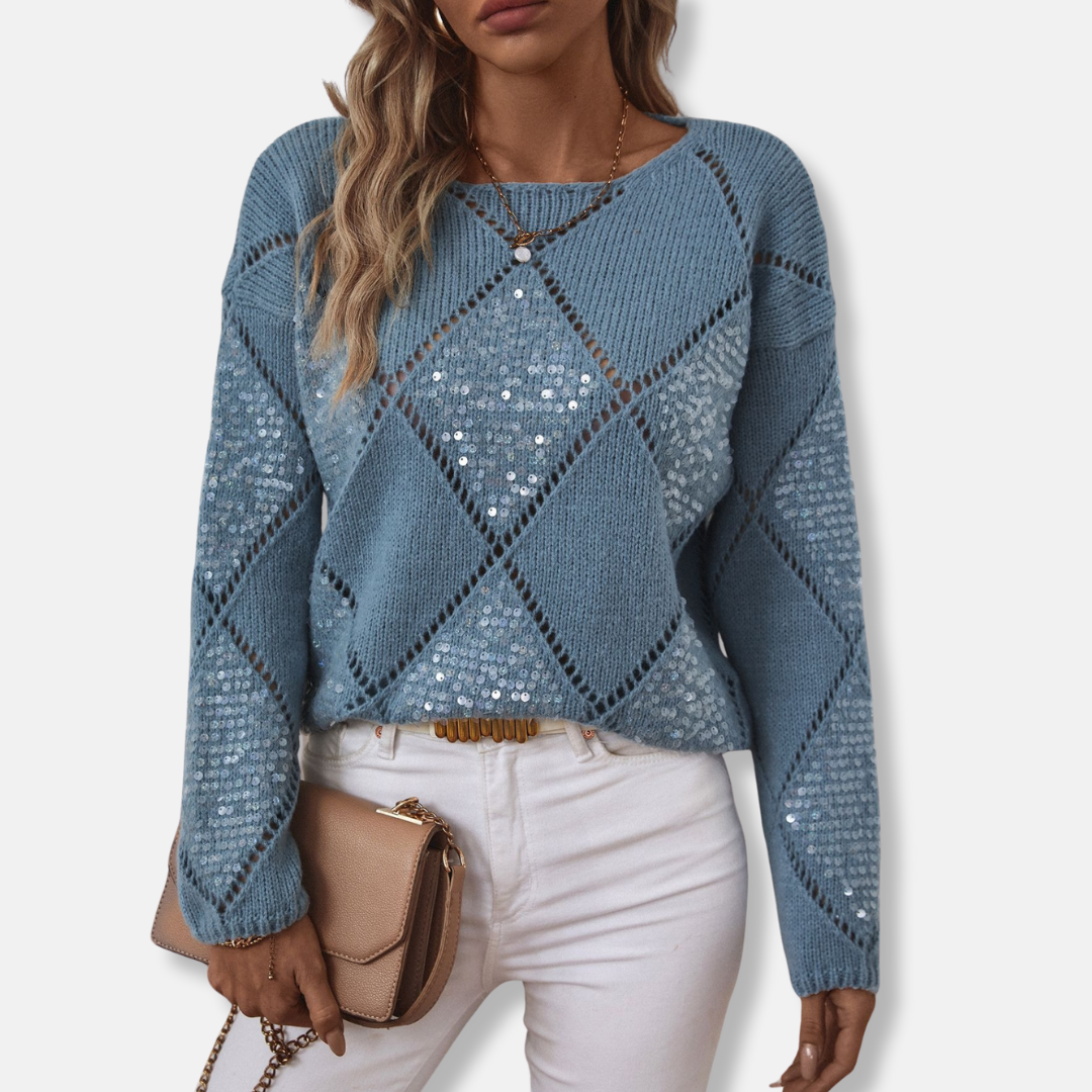 Pull Femme Losangé Maille Légère - PanierRoyale