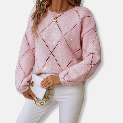 Pull Femme Losangé Maille Légère