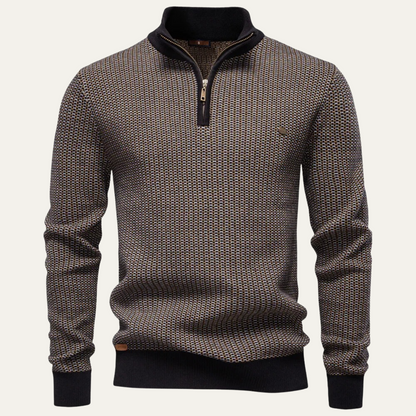 Pull Homme à Carreaux avec Fermeture Éclair - PanierRoyale