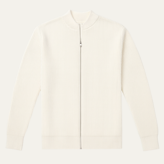 VogeLuxe | Pull bomber zippé côtelé élégant pour homme 0