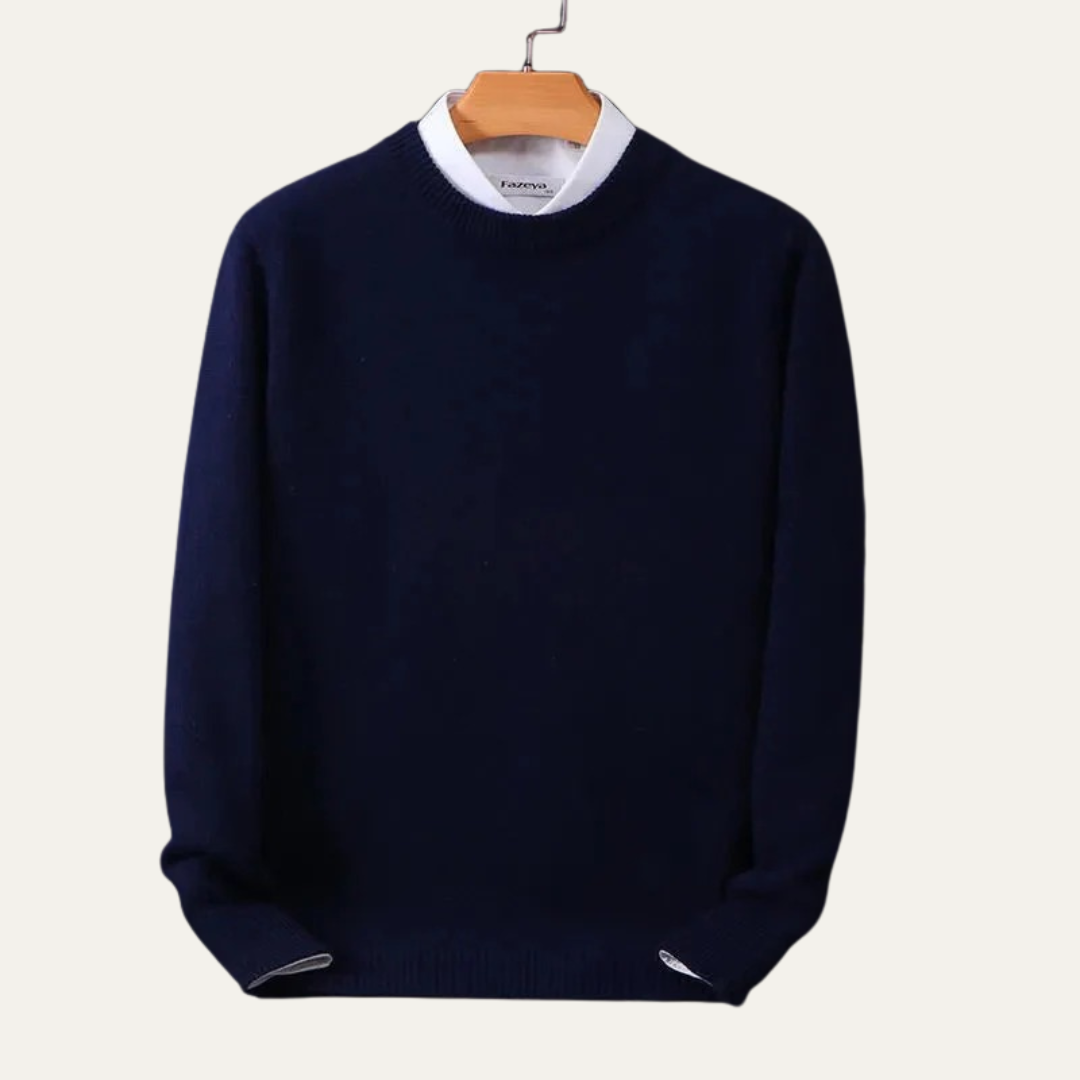 Pull Homme Classique Col Rond Cachemire Doux