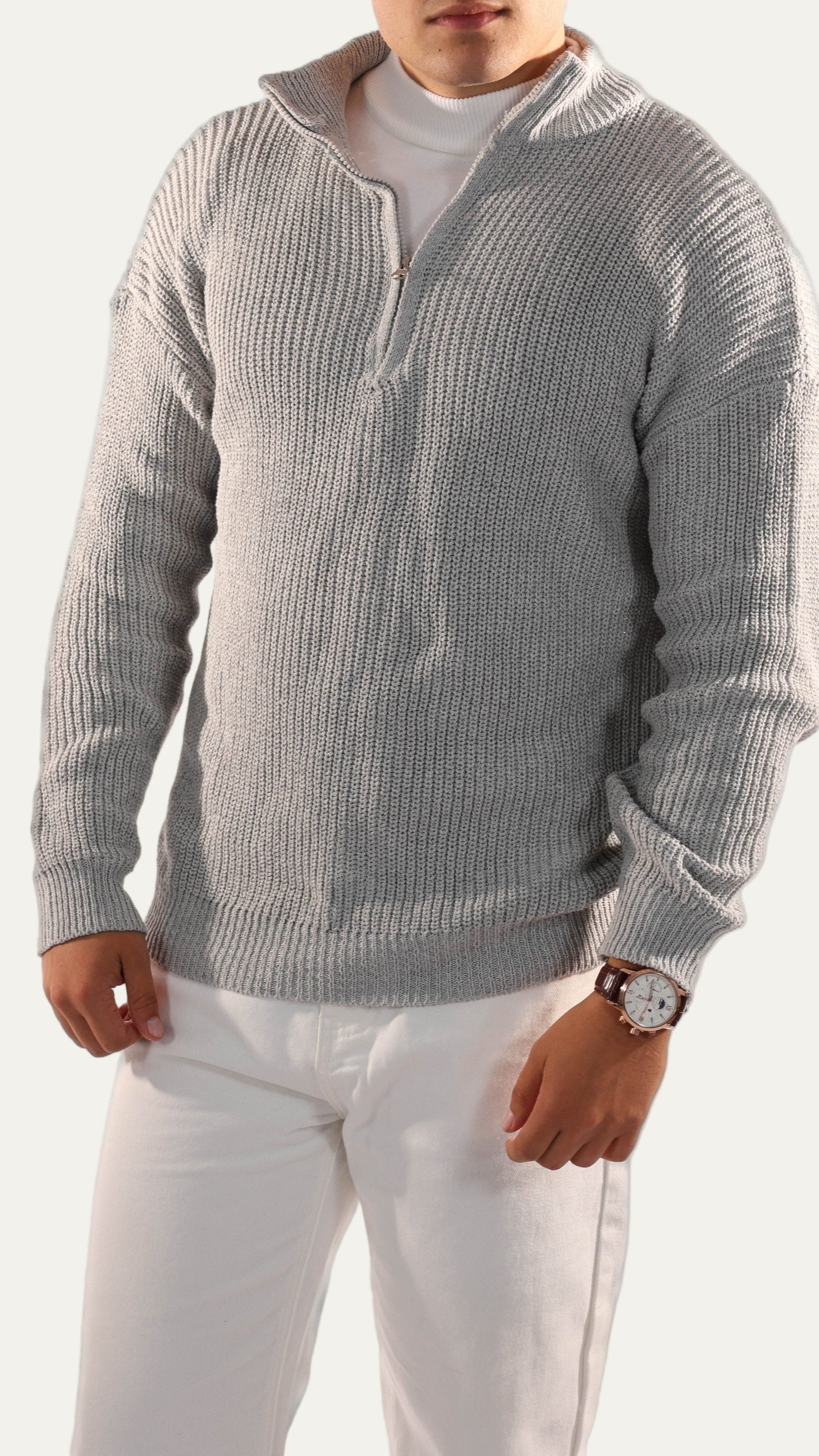 VogeLuxe | Pull classique à col zippé pour homme 2