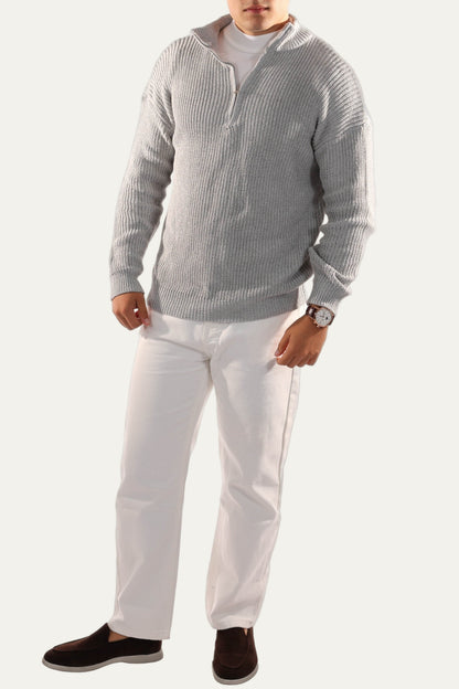 VogeLuxe | Pull classique à col zippé pour homme 3