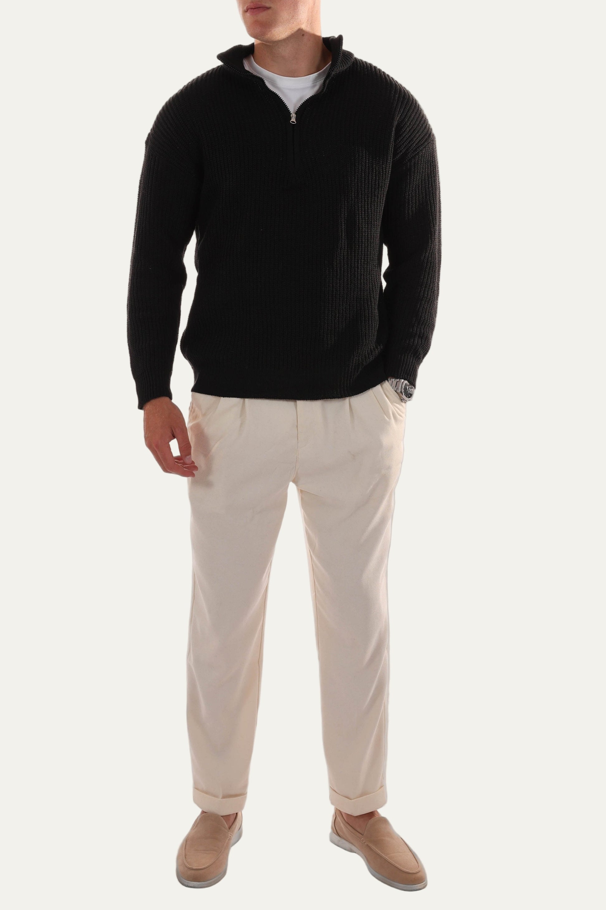 VogeLuxe | Pull classique à col zippé pour homme 5