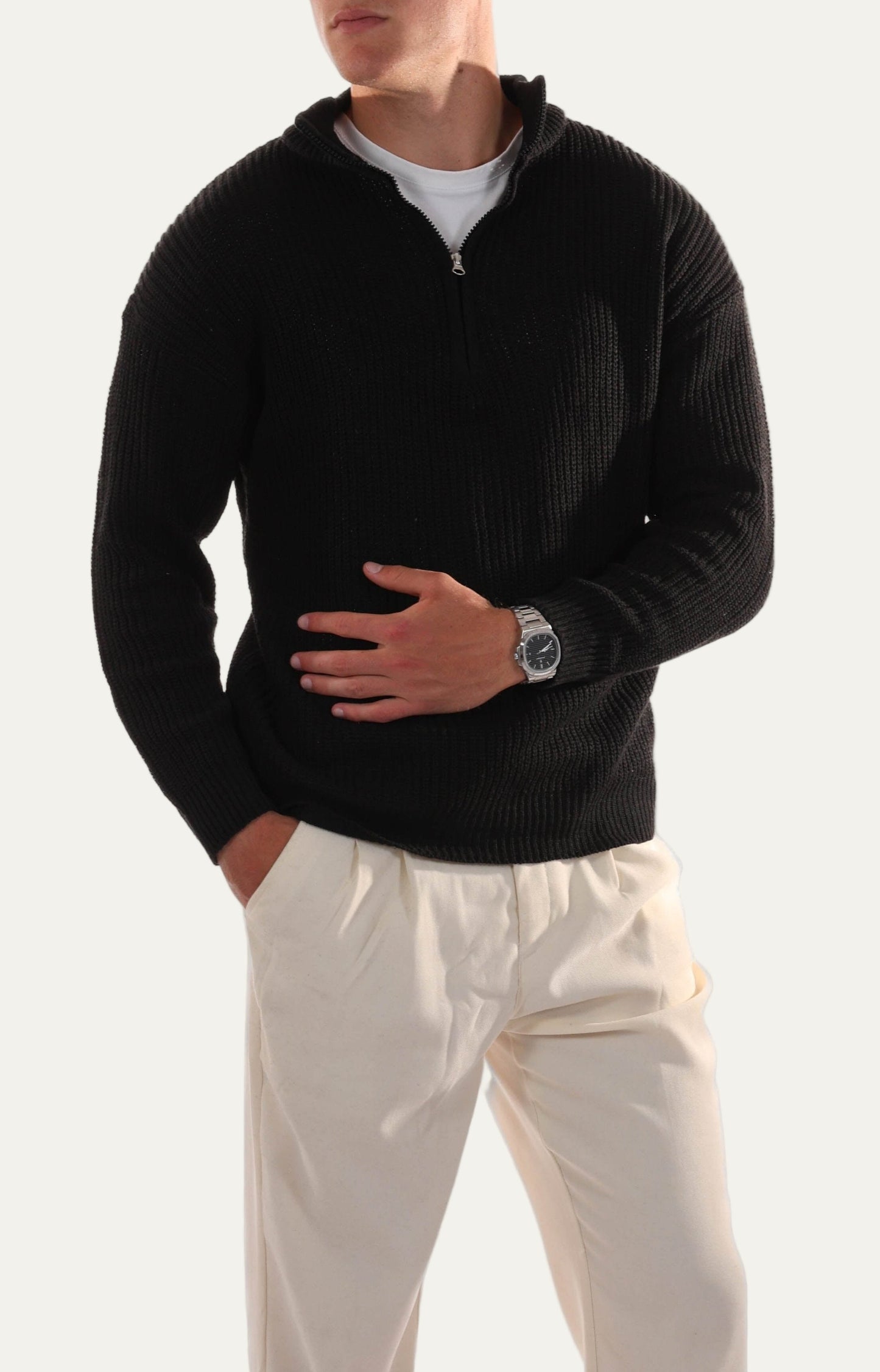 VogeLuxe | Pull classique à col zippé pour homme 6