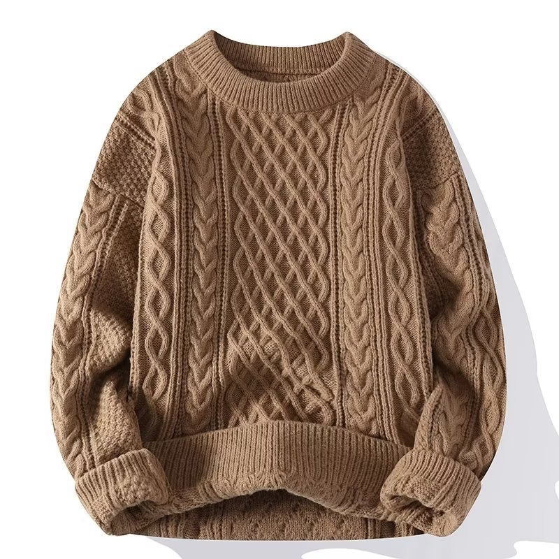 VogeLuxe | Pull classique à grosses mailles torsadées pour femme 2