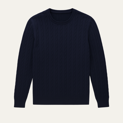 VogeLuxe | Pull classique en coton à torsades pour homme 1