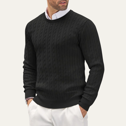VogeLuxe | Pull classique en coton à torsades pour homme 5