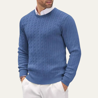 VogeLuxe | Pull classique en coton à torsades pour homme 6