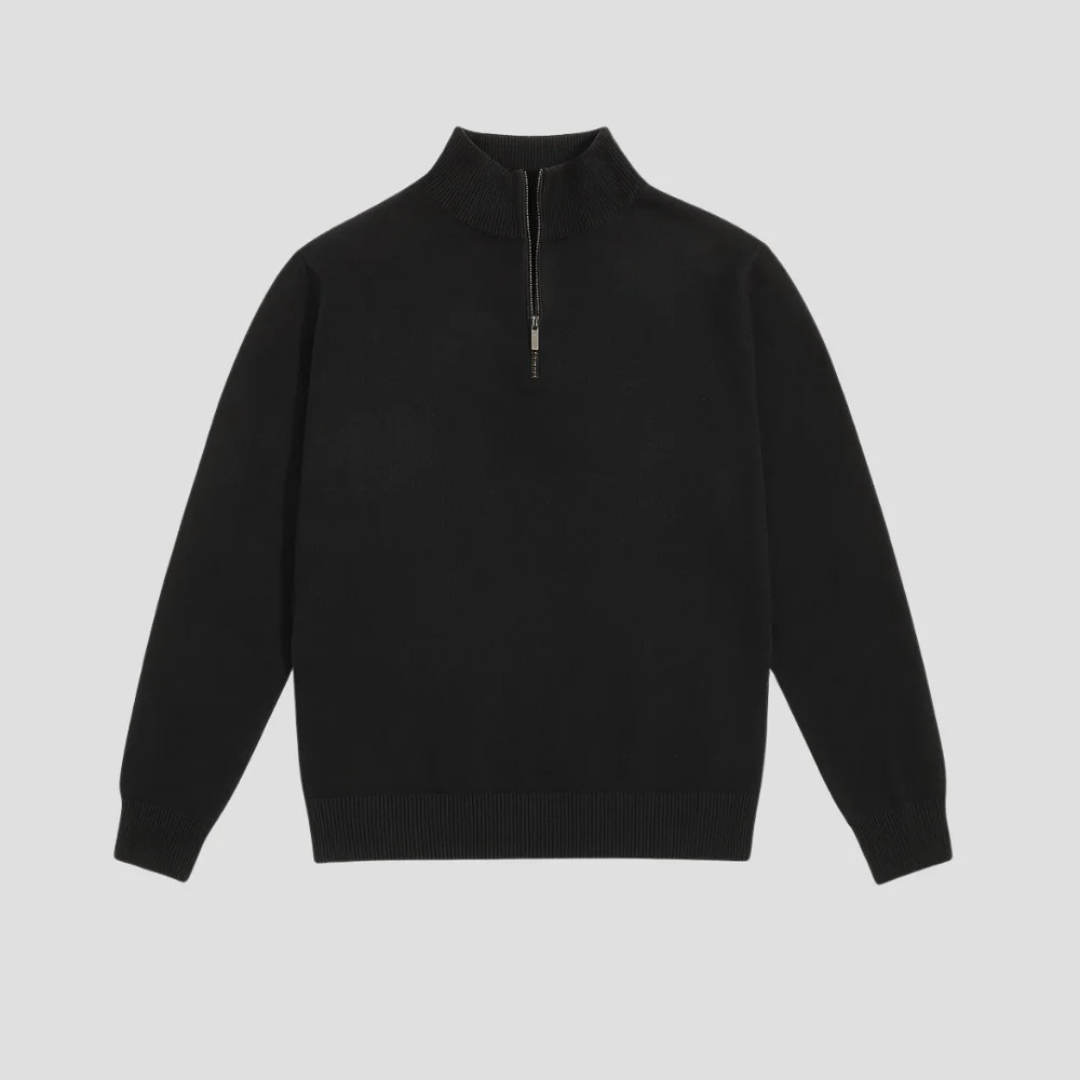 VogeLuxe | Pull classique homme à col montant et fermeture éclair 1/4 1