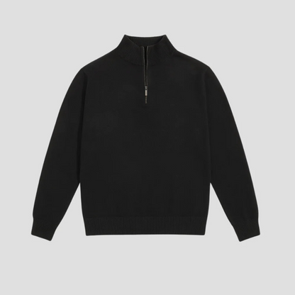VogeLuxe | Pull classique homme à col montant et fermeture éclair 1/4 1