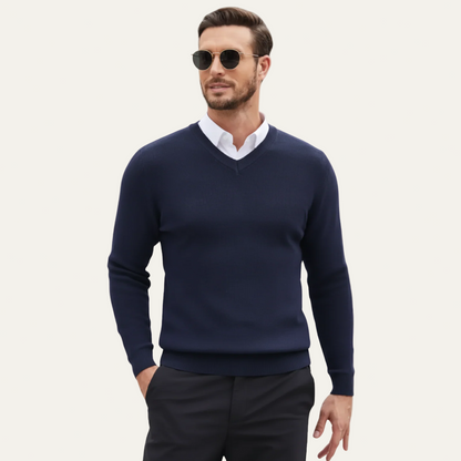 Pull Homme Col V en Maille Fine - PanierRoyale