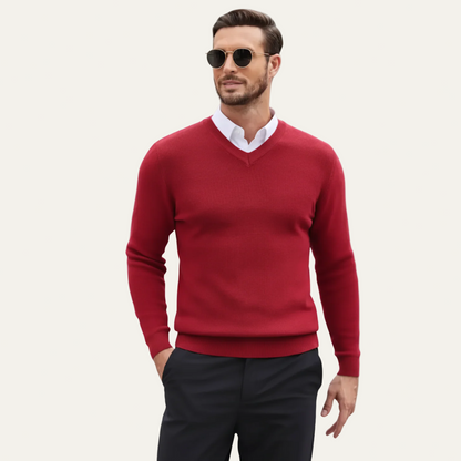 Pull Homme Col V en Maille Fine
