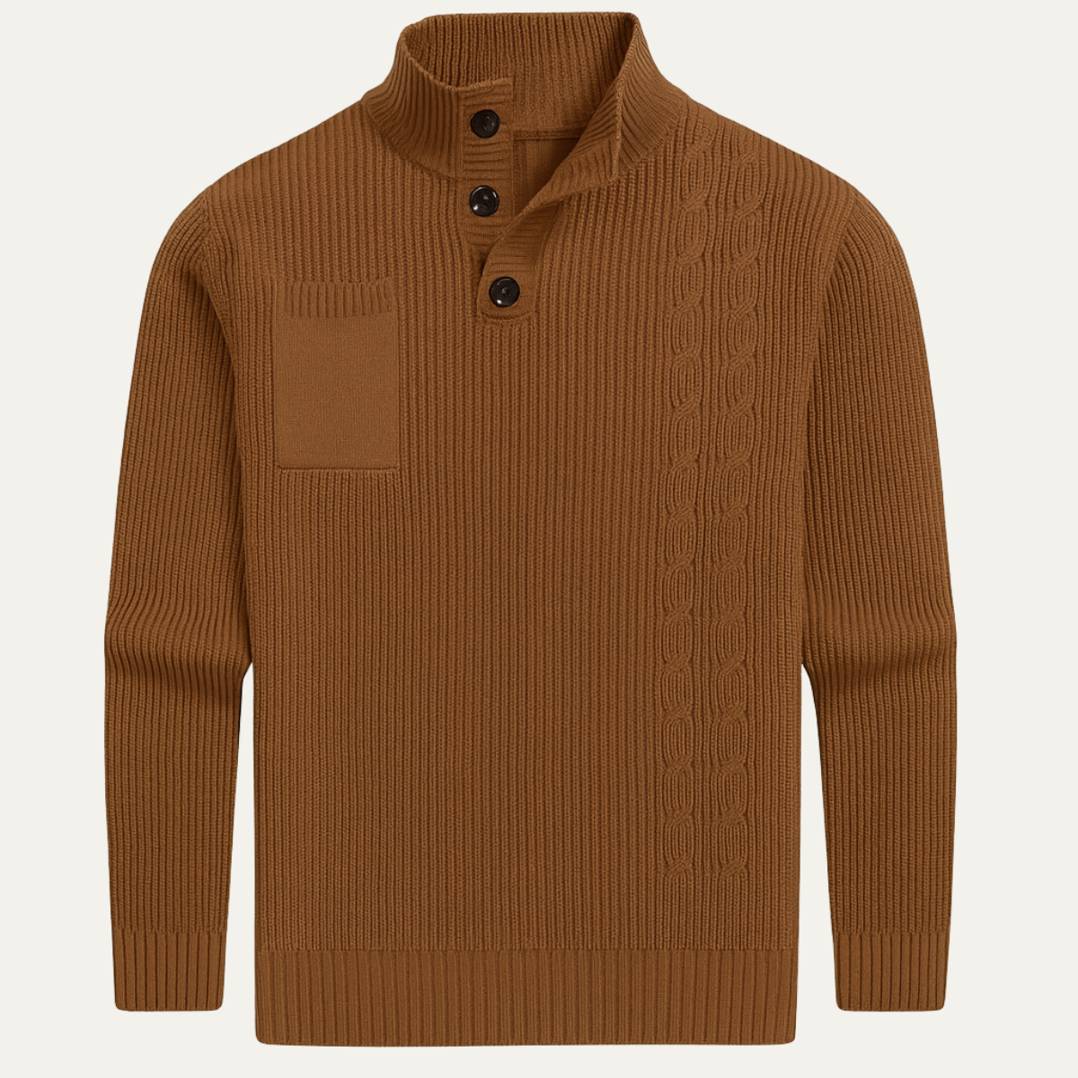 VogeLuxe | Pull col montant côtelé slim pour homme 1