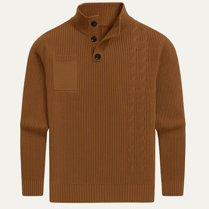 VogeLuxe | Pull col montant côtelé slim pour homme 1
