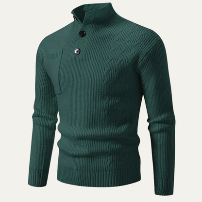 VogeLuxe | Pull col montant côtelé slim pour homme 2