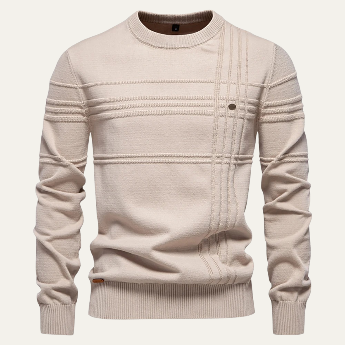Pull Homme Col Rond Quadrillé Classique - PanierRoyale