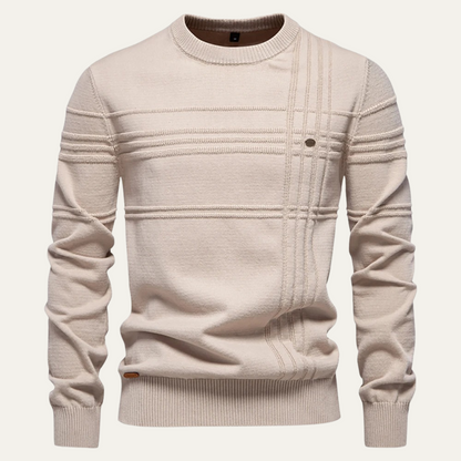 Pull Homme Col Rond Quadrillé Classique - PanierRoyale