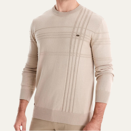VogeLuxe | Pull col rond à motif quadrillé pour homme 1