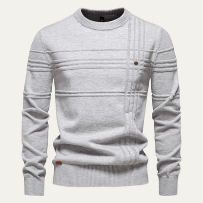 VogeLuxe | Pull col rond à motif quadrillé pour homme 10