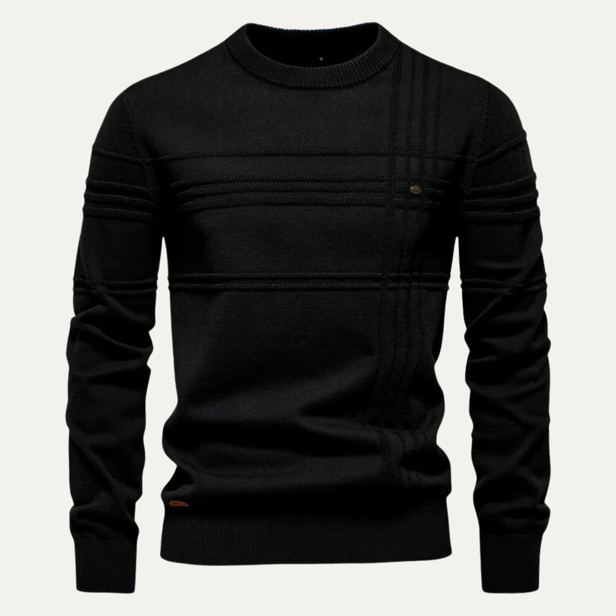 Pull Homme Col Rond Quadrillé Classique