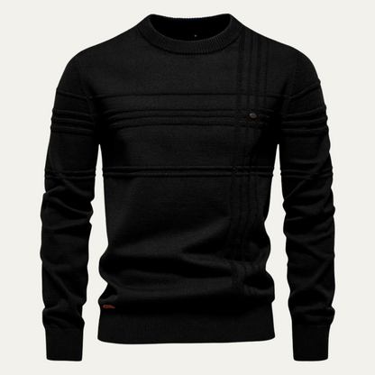 Pull Homme Col Rond Quadrillé Classique