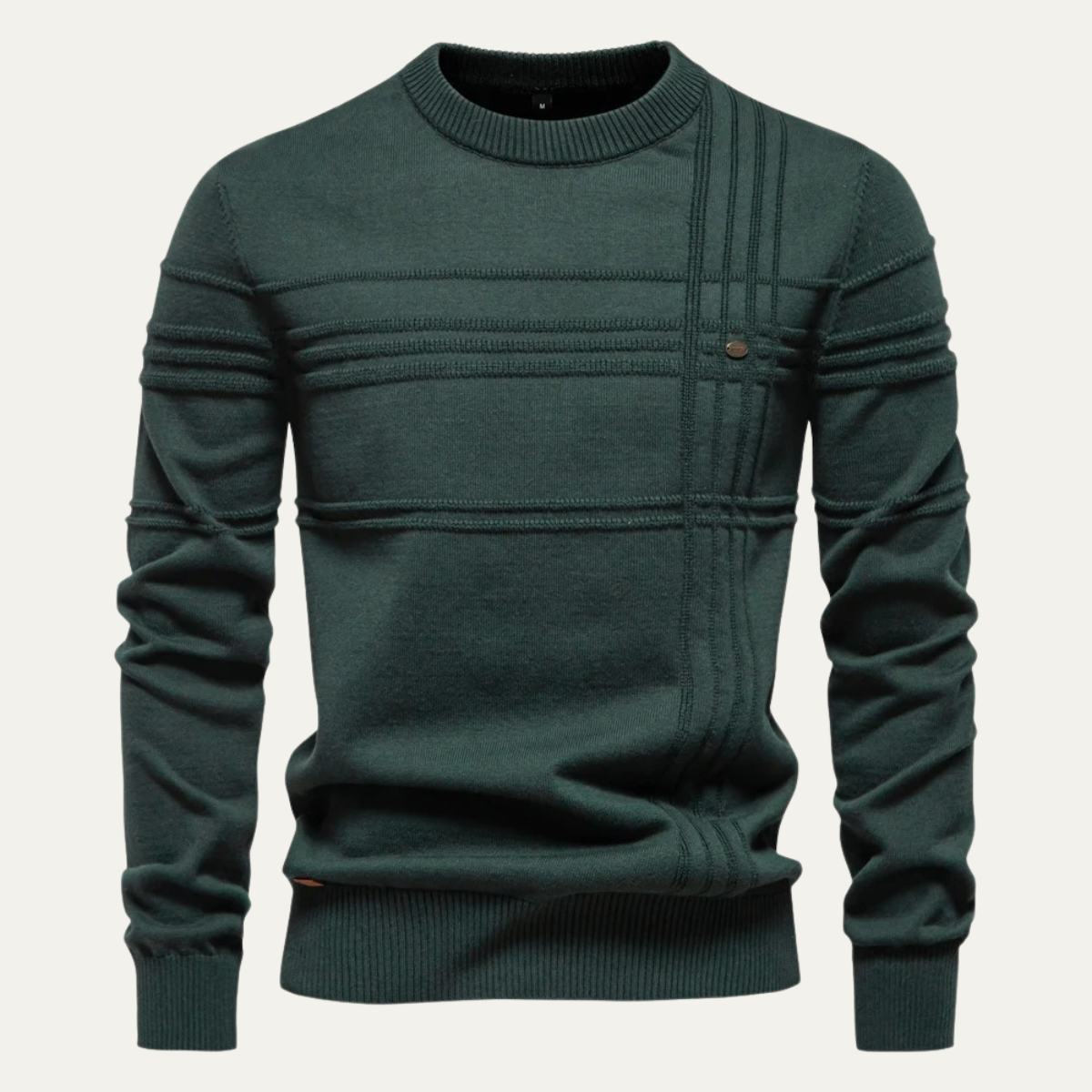 Pull Homme Col Rond Quadrillé Classique