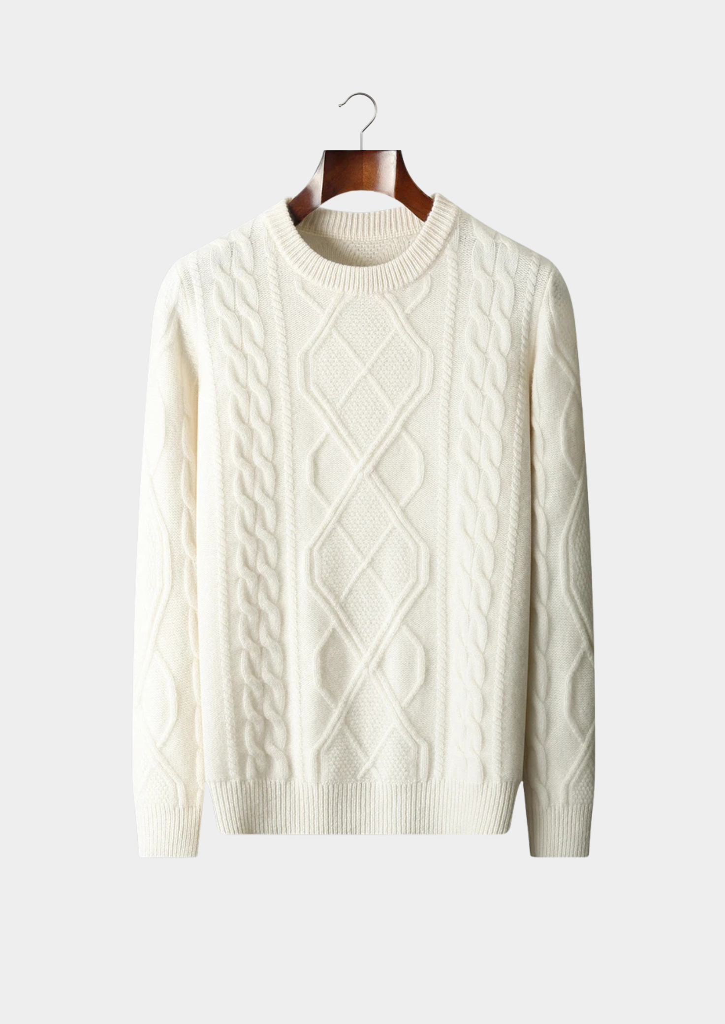 VogeLuxe | Pull col rond chaud en maille torsadée pour homme 1