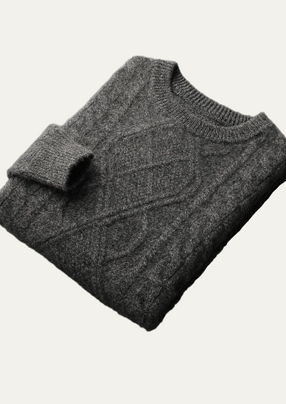 VogeLuxe | Pull col rond chaud en maille torsadée pour homme 9