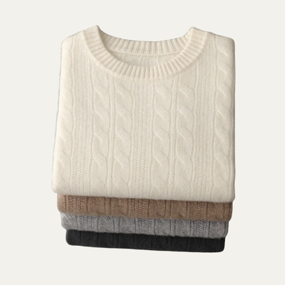 VogeLuxe | Pull col rond classique en maille torsadée pour homme 1