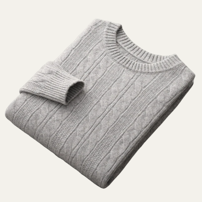 VogeLuxe | Pull col rond classique en maille torsadée pour homme 3