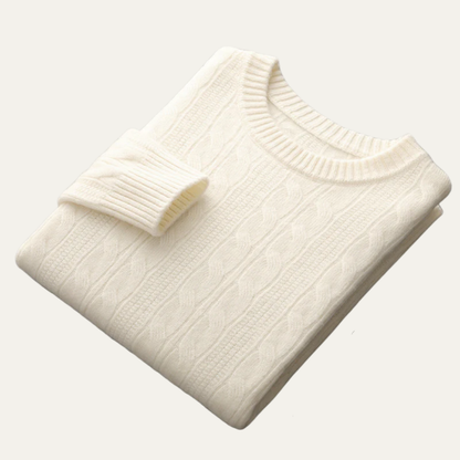 VogeLuxe | Pull col rond classique en maille torsadée pour homme 6