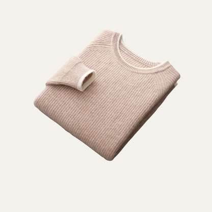 Pull Homme Col Rond Côtelé Contraste Moderne - PanierRoyale