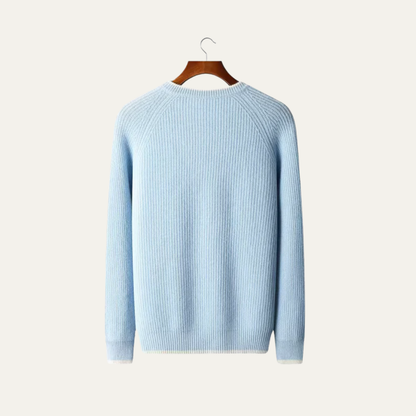 VogeLuxe | Pull col rond côtelé homme avec finitions contrastées 5