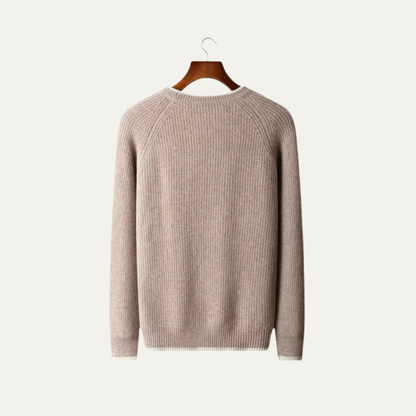 VogeLuxe | Pull col rond côtelé homme avec finitions contrastées 7