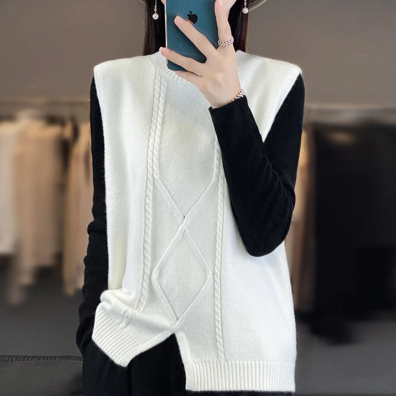 Pull femme en cachemire doux et chaud
