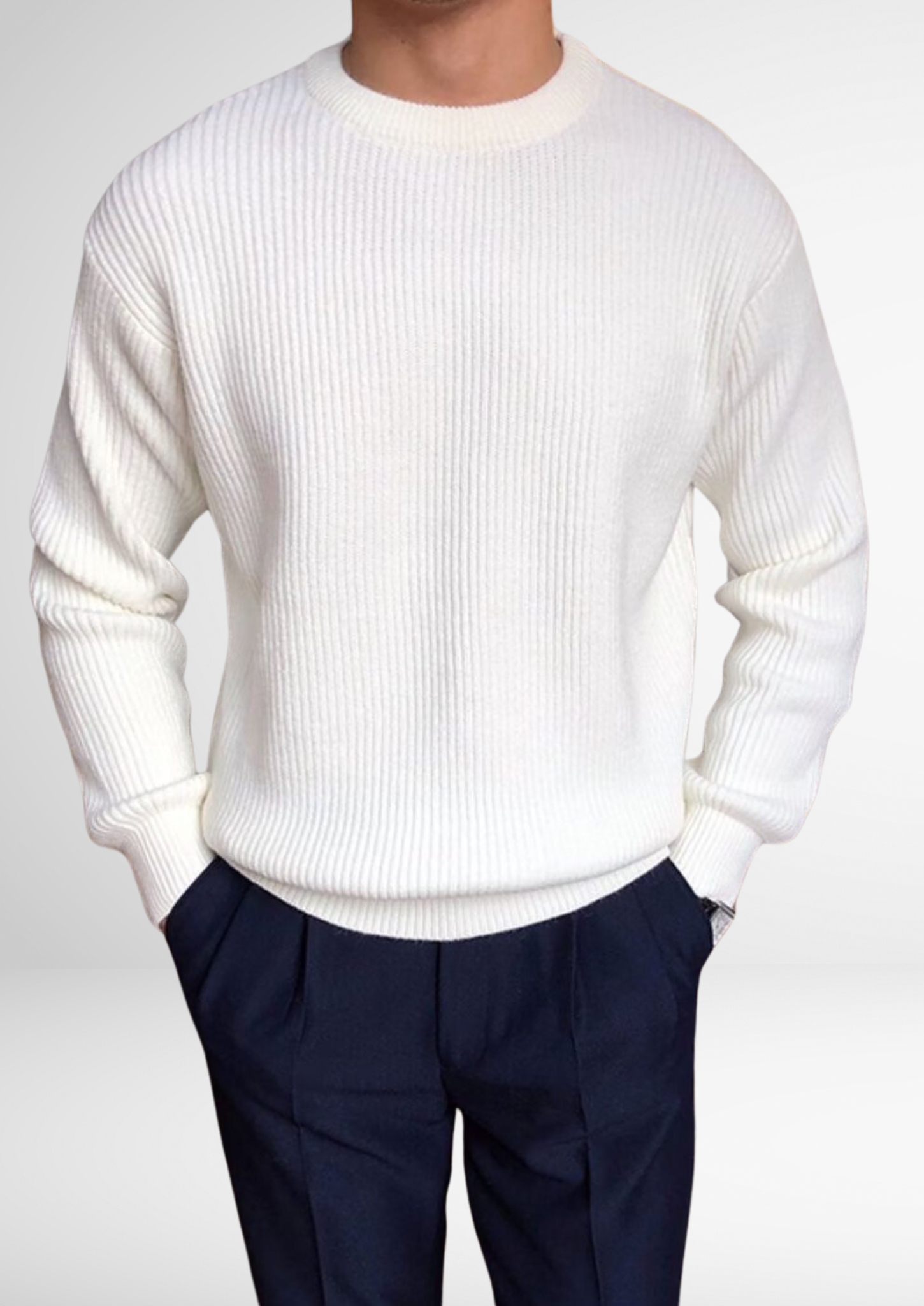 VogeLuxe | Pull col rond en maille épaisse pour homme 2