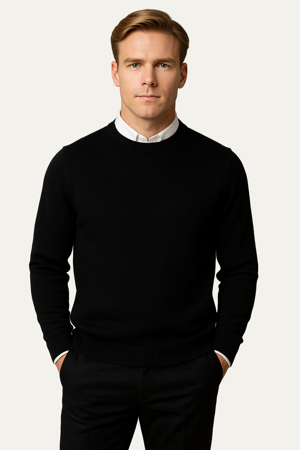 VogeLuxe | Pull col rond en maille raffinée pour homme 1