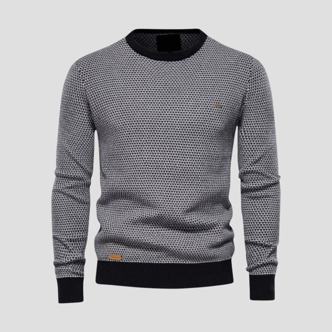 Pull Homme Col Rond en Laine Mélangée - PanierRoyale