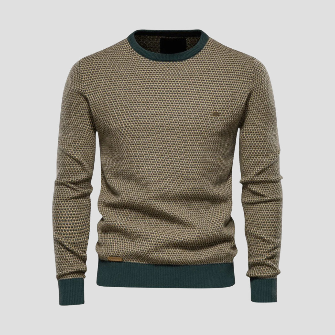 VogeLuxe | Pull col rond en maille texturée pour homme 1