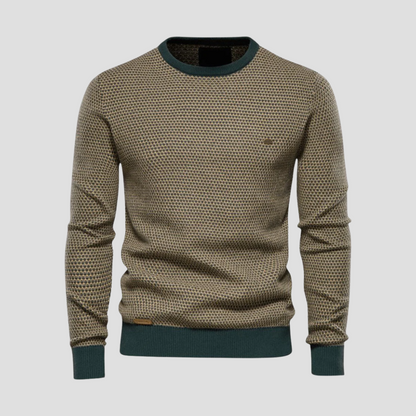 Pull Homme Col Rond en Laine Mélangée