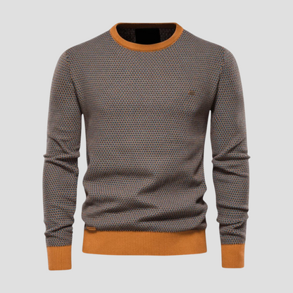 Pull Homme Col Rond en Laine Mélangée